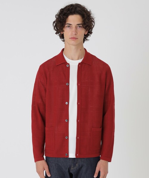 BLACK LABEL CRESTBRIDGE（ブラックレーベル・クレストブリッジ）の「シアーチェックシャツカーディガン（カーディガン/ボレロ・メンズ・ホワイト系その他/ブラック/レッド系その他2・L/M/XL）」の3枚目の写真