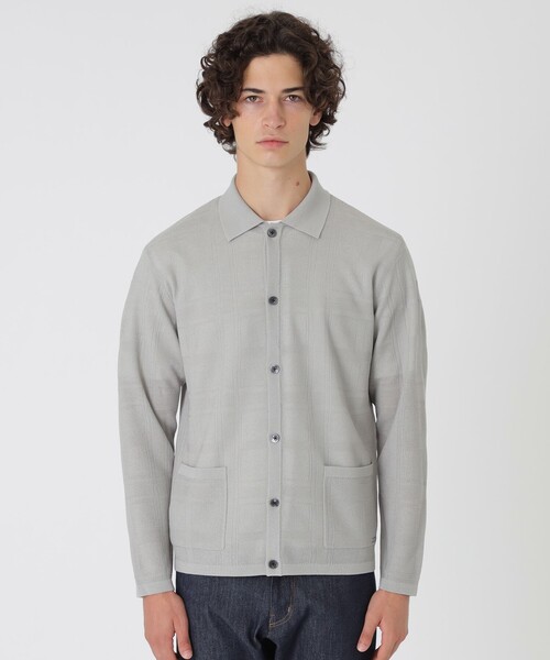 BLACK LABEL CRESTBRIDGE（ブラックレーベル・クレストブリッジ）の「シアーチェックシャツカーディガン（カーディガン/ボレロ・メンズ・ホワイト系その他/ブラック/レッド系その他2・L/M/XL）」の5枚目の写真