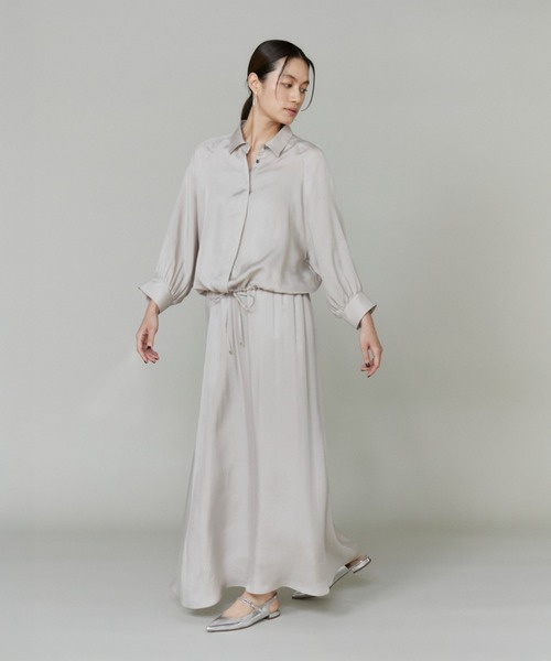 INED(イネド)の「キュプラフィブリル フレアスカート(スカート・レディース・グレイッシュベージュ/スミクロ/カーキ・11号/9号/7号)」の10枚目の写真