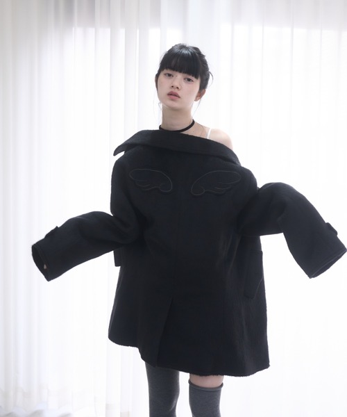 Smyeon(スミョン)の「Middle shaggy coat/ミドルシャギーコート(その他アウター・レディース・ブラック/グレー/オフホワイト・FREE)」の12枚目の写真
