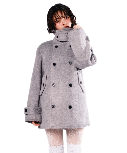 Smyeon Middle shaggy coat/ミドルシャギーコート グレー セール