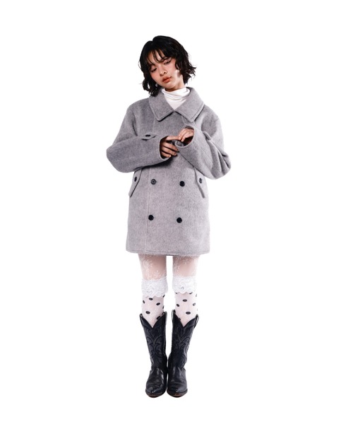 Smyeon(スミョン)の「Middle shaggy coat/ミドルシャギーコート(その他アウター・レディース・ブラック/グレー/オフホワイト・FREE)」の22枚目の写真