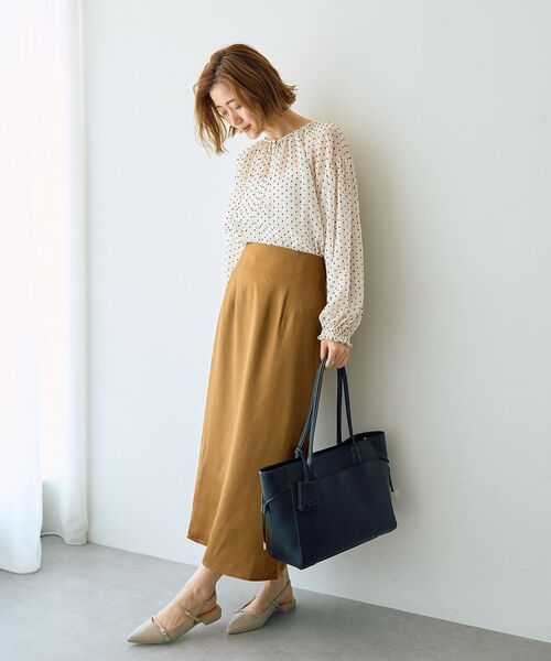 YECCA VECCA(イェッカヴェッカ)の「シアードットジャガードブラウス(シャツ/ブラウス・レディース・アイボリー/ブラック/グリーン・FREE)」の14枚目の写真