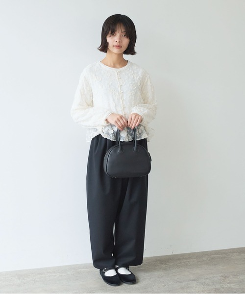 bulle de savon（ビュルデサボン）の「《early spring》踊るはなジャカード ブラウス（シャツ/ブラウス・レディース・チャコールグレー/キナリ・FREE）」の11枚目の写真