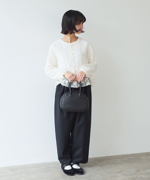 bulle de savon（ビュルデサボン）の「《early spring》踊るはなジャカード ブラウス（シャツ/ブラウス・レディース・チャコールグレー/キナリ・FREE）」の13枚目の写真