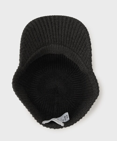 OPAQUE.CLIP(オペークドットクリップ)の「ロゴ入りリブニットキャップ(キャップ・レディース・ブラック/チャコールグレー・00)」の6枚目の写真