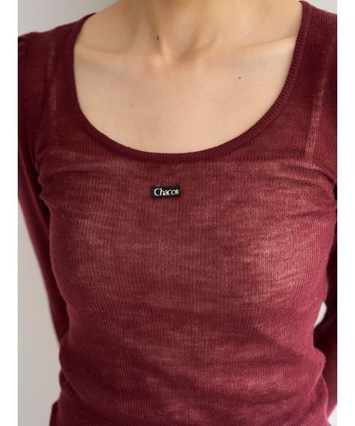 Chacott（チャコット）の「【Chacott】シアーリブニット（ニット/セーター・レディース・オフホワイト/チャコールグレー/ワインレッド/ピンク・F）」の15枚目の写真