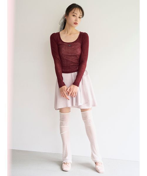 Chacott（チャコット）の「【Chacott】シアーリブニット（ニット/セーター・レディース・オフホワイト/チャコールグレー/ワインレッド/ピンク・F）」の6枚目の写真