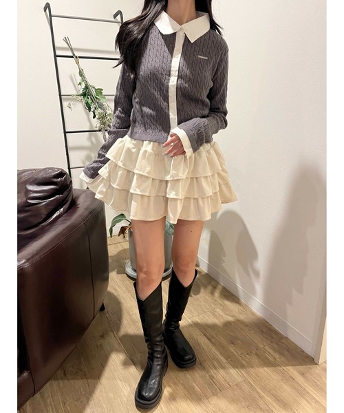 PHILLY(フィリー)の「シャツドッキングニット(ニット/セーター・レディース・グレー/ネイビー・FREE)」の19枚目の写真