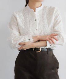 NOMBRE IMPAIR | コットンペイズリー刺繍　スキッパーブラウス(シャツ/ブラウス)