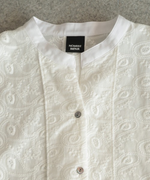 NOMBRE IMPAIR（ノンブルアンペール）の「コットンペイズリー刺繍　スキッパーブラウス（シャツ/ブラウス・レディース・ホワイト・FREE）」の9枚目の写真