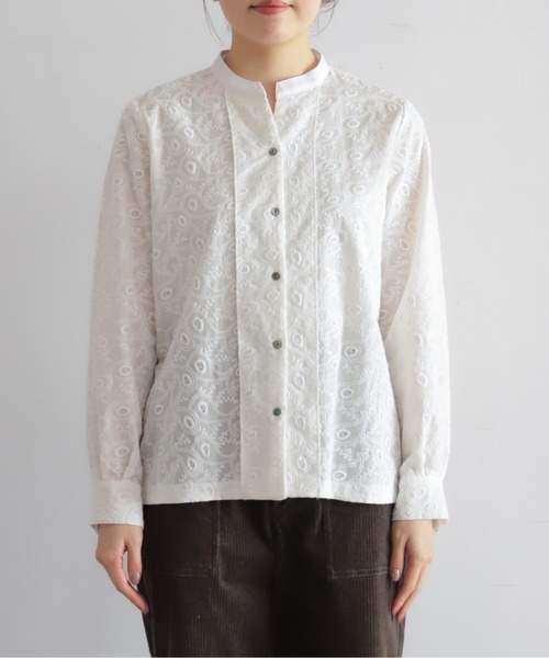 NOMBRE IMPAIR（ノンブルアンペール）の「コットンペイズリー刺繍　スキッパーブラウス（シャツ/ブラウス・レディース・ホワイト・FREE）」の18枚目の写真