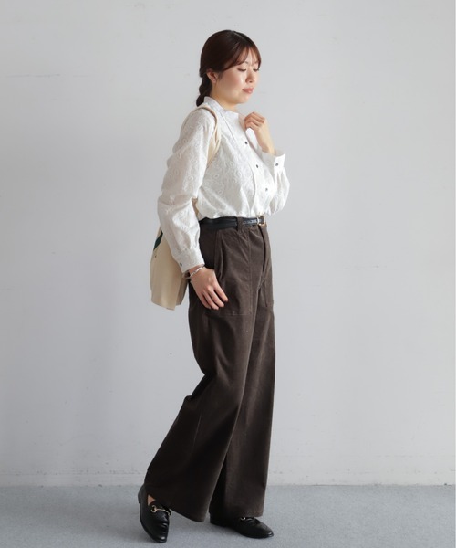 NOMBRE IMPAIR（ノンブルアンペール）の「コットンペイズリー刺繍　スキッパーブラウス（シャツ/ブラウス・レディース・ホワイト・FREE）」の6枚目の写真