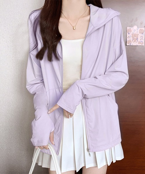 Miniministore(ミニミニストア)の「UV対策パーカー 冷感タッチカーディガン(カーディガン/ボレロ・レディース・ダークグレー/ブラック/イエロー/ラベンダー/ブルー/ピンク/オフホワイト・FREE)」の5枚目の写真
