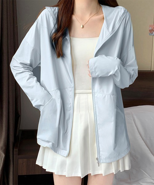 Miniministore(ミニミニストア)の「UV対策パーカー 冷感タッチカーディガン(カーディガン/ボレロ・レディース・ダークグレー/ブラック/イエロー/ラベンダー/ブルー/ピンク/オフホワイト・FREE)」の1枚目の写真