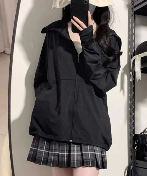 Miniministore(ミニミニストア)の「UV対策パーカー 冷感タッチカーディガン(カーディガン/ボレロ・レディース・ダークグレー/ブラック/イエロー/ラベンダー/ブルー/ピンク/オフホワイト・FREE)」の19枚目の写真