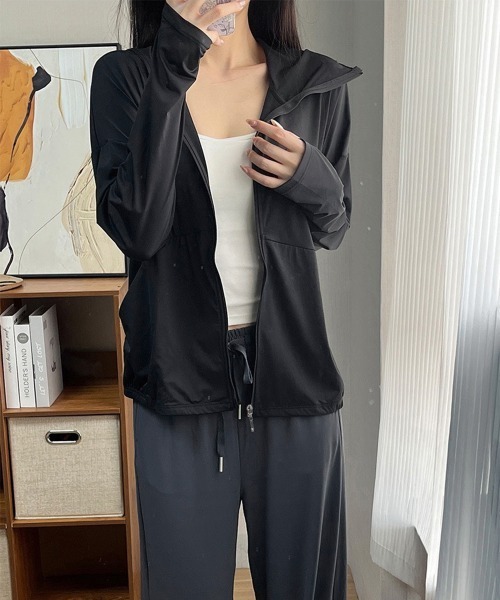 Miniministore(ミニミニストア)の「UV対策パーカー 冷感タッチカーディガン(カーディガン/ボレロ・レディース・ダークグレー/ブラック/イエロー/ラベンダー/ブルー/ピンク/オフホワイト・FREE)」の21枚目の写真
