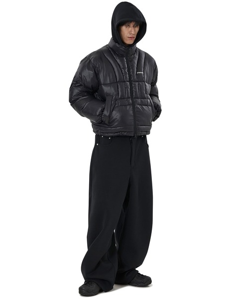 OY(オーワイ)の「『OY/オーワイ』VERTICAL PANEL PUFFER JACKET/バーティカルパネル中綿ジャケット(ダウンジャケット/コート・レディース・ブラック/ライトグレー・L/M)」の6枚目の写真