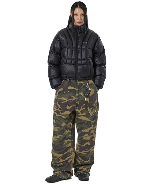 OY(オーワイ)の「『OY/オーワイ』VERTICAL PANEL PUFFER JACKET/バーティカルパネル中綿ジャケット(ダウンジャケット/コート・レディース・ブラック/ライトグレー・L/M)」の8枚目の写真