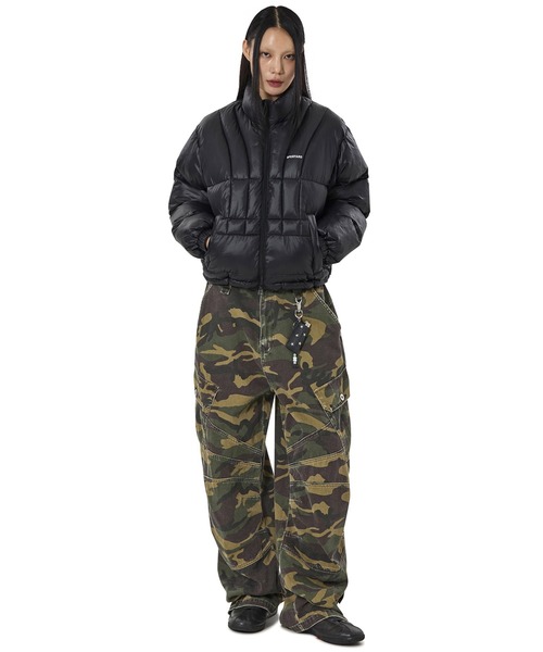 OY(オーワイ)の「『OY/オーワイ』VERTICAL PANEL PUFFER JACKET/バーティカルパネル中綿ジャケット(ダウンジャケット/コート・レディース・ブラック/ライトグレー・L/M)」の9枚目の写真