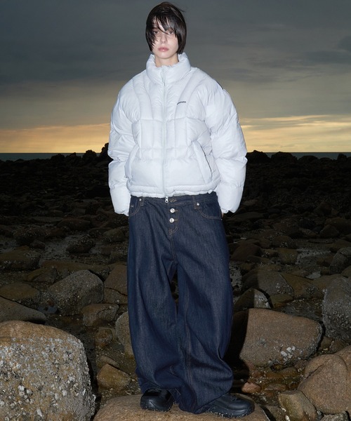 OY(オーワイ)の「『OY/オーワイ』VERTICAL PANEL PUFFER JACKET/バーティカルパネル中綿ジャケット(ダウンジャケット/コート・レディース・ブラック/ライトグレー・L/M)」の19枚目の写真