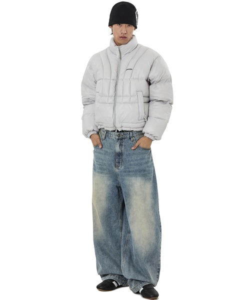OY(オーワイ)の「『OY/オーワイ』VERTICAL PANEL PUFFER JACKET/バーティカルパネル中綿ジャケット(ダウンジャケット/コート・レディース・ブラック/ライトグレー・L/M)」の15枚目の写真