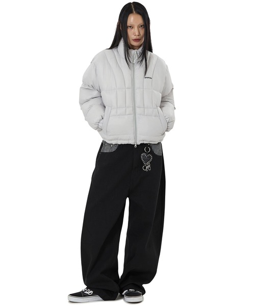OY(オーワイ)の「『OY/オーワイ』VERTICAL PANEL PUFFER JACKET/バーティカルパネル中綿ジャケット(ダウンジャケット/コート・レディース・ブラック/ライトグレー・L/M)」の18枚目の写真