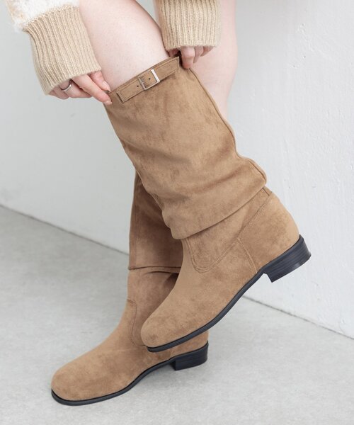 新色追加/レザー&スエード/インソール】ルーズエンジニアブーツ