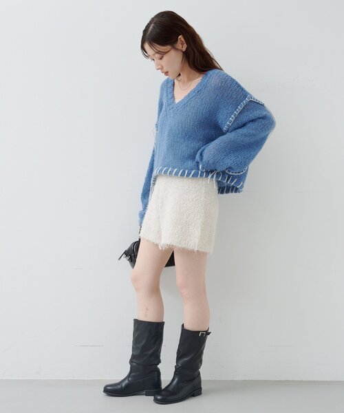 Kastane（カスタネ）の「【レザー&スエード/インソール】ルーズエンジニアブーツ（ブーツ・レディース・ダークブラウン/ベージュ/ブラック/ブラウン・37/36/38）」の8枚目の写真