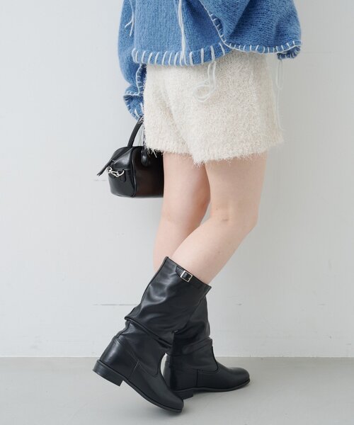 新色追加/レザー&スエード/インソール】ルーズエンジニアブーツ