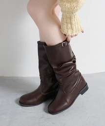 Kastane | 【新色追加/レザー&スエード/インソール】ルーズエンジニアブーツ(ブーツ)
