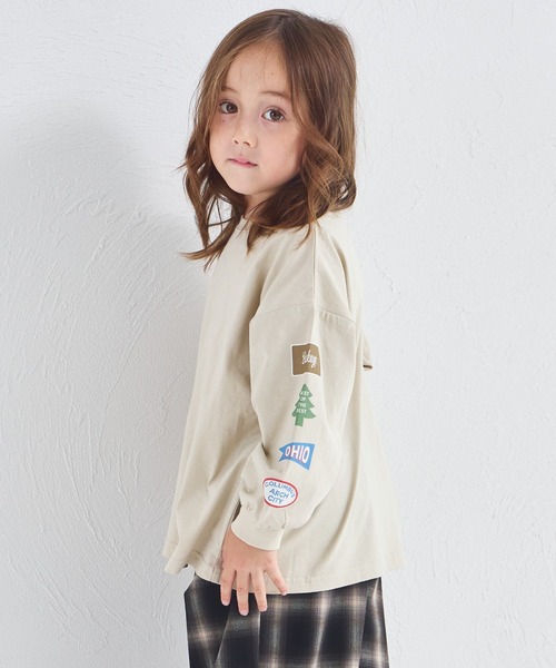 pairmanon（ペアマノン）の「【綿100%】ユニセックス ルーズシルエット 袖プリントTシャツ（Tシャツ/カットソー・キッズ・ベージュ/ブラウン/ホワイト/ネイビー・100/120/110/90/150/140/130）」の15枚目の写真