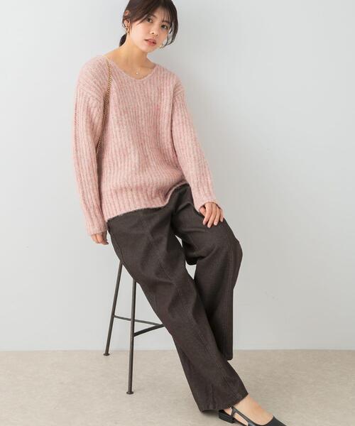 F by ROSSO(エフバイロッソ)の「F by ROSSO カーブフォルムデニムパンツ(デニムパンツ・レディース・ネイビー/ブラウン・38/36)」の12枚目の写真