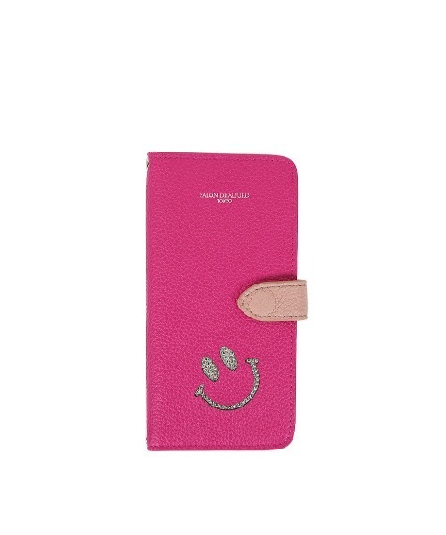 スマイル 多機種対応 手帳型スマホケース スペインカーフレザーVer