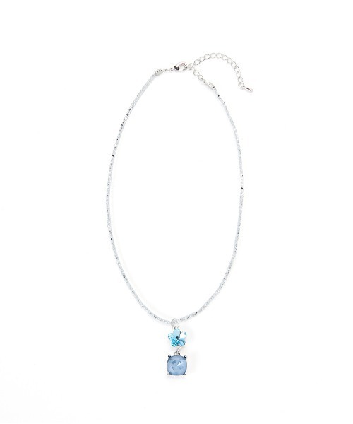 Casselini（キャセリーニ）の「Casselini(キャセリーニ)モチーフビジューネックレス（ネックレス・レディース・シルバー/ピンク/ブルー/イエロー・FREE）」の2枚目の写真