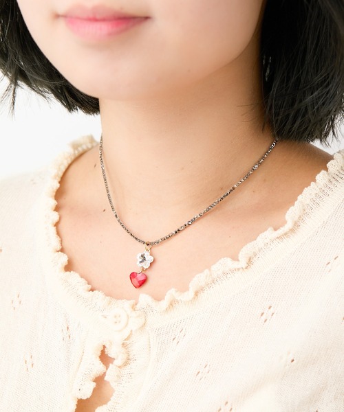 Casselini（キャセリーニ）の「Casselini(キャセリーニ)モチーフビジューネックレス（ネックレス・レディース・シルバー/ピンク/ブルー/イエロー・FREE）」の6枚目の写真