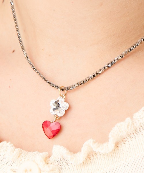 Casselini（キャセリーニ）の「Casselini(キャセリーニ)モチーフビジューネックレス（ネックレス・レディース・シルバー/ピンク/ブルー/イエロー・FREE）」の7枚目の写真