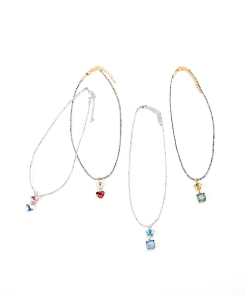 Casselini（キャセリーニ）の「Casselini(キャセリーニ)モチーフビジューネックレス（ネックレス・レディース・シルバー/ピンク/ブルー/イエロー・FREE）」の8枚目の写真