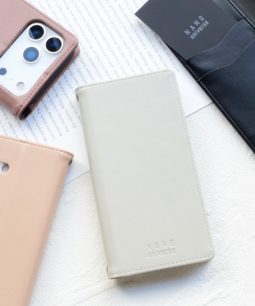 NANO universe（ナノユニバース）の「iPhone17 iPhone17Pro ナノユニバース 手帳ケース/ロゴ（スマホケース/カバー・レディース・ブラック/ベージュ/グレー/ブラウン・iPhone 17/iPhone 17 Pro）」の2枚目の写真