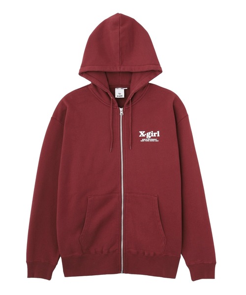 THREE LAYER LOGO ZIP UP SWEAT HOODIE（パーカー）｜X-girl（エックス