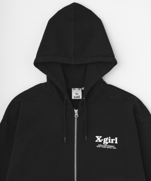 THREE LAYER LOGO ZIP UP SWEAT HOODIE（パーカー）｜X-girl