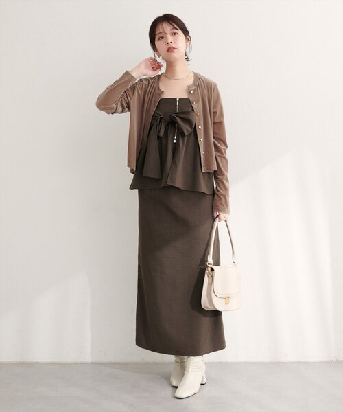 natural couture(ナチュラルクチュール)の「〈osono〉2WAYビスチェ付きスカート(スカート・レディース・ブラウン/その他1/チャコールグレー・LARGE/MEDIUM)」の3枚目の写真