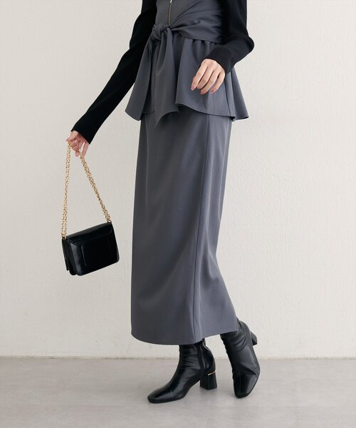 natural couture(ナチュラルクチュール)の「〈osono〉2WAYビスチェ付きスカート(スカート・レディース・ブラウン/その他1/チャコールグレー・LARGE/MEDIUM)」の6枚目の写真