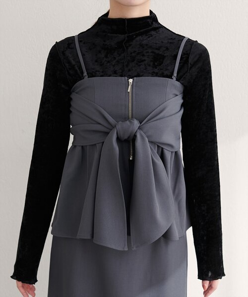 natural couture(ナチュラルクチュール)の「〈osono〉2WAYビスチェ付きスカート(スカート・レディース・ブラウン/その他1/チャコールグレー・LARGE/MEDIUM)」の9枚目の写真