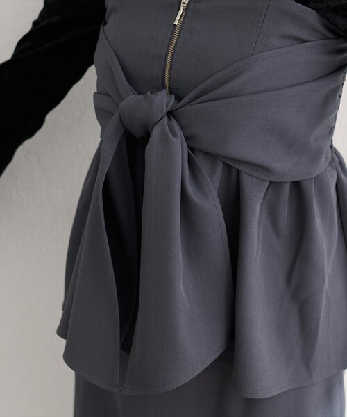 natural couture(ナチュラルクチュール)の「〈osono〉2WAYビスチェ付きスカート(スカート・レディース・ブラウン/その他1/チャコールグレー・LARGE/MEDIUM)」の14枚目の写真