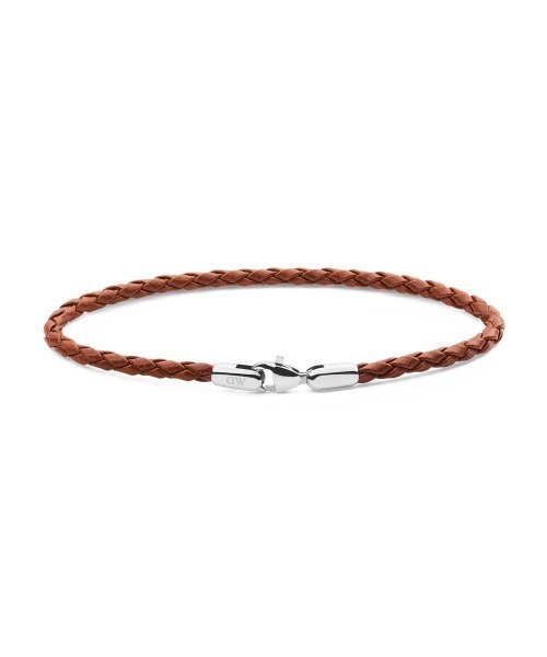 Daniel Braided Leather Bracelet St Mawes 2.8MM ゴールド／シルバー