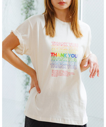 【Le Melange/ル・メランジュ】カラフルロゴTシャツ/#8541001Tシャツ/ロゴ/カジュアル【WEB限定】