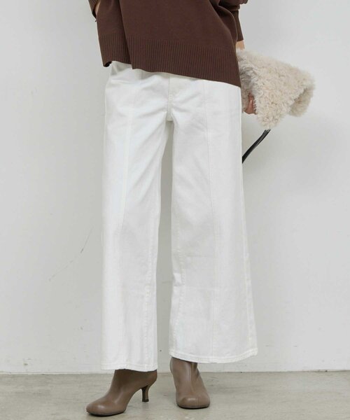 GALLARDAGALANTE(ガリャルダガランテ)の「センタースウィッチデニム(デニムパンツ・レディース・ホワイト/ブルー・1/0)」の3枚目の写真