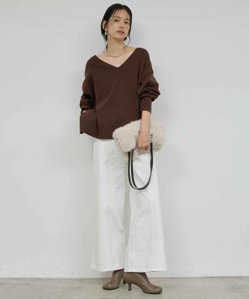 GALLARDAGALANTE(ガリャルダガランテ)の「センタースウィッチデニム(デニムパンツ・レディース・ホワイト/ブルー・1/0)」の6枚目の写真