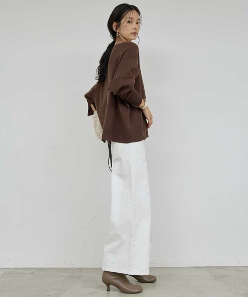 GALLARDAGALANTE(ガリャルダガランテ)の「センタースウィッチデニム(デニムパンツ・レディース・ホワイト/ブルー・1/0)」の7枚目の写真